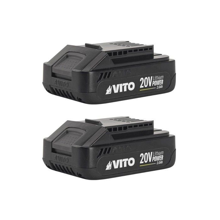 Pack 2 outils 20V Coupe Bordure + Taille Haies + 2 Batteries Lithium 2.0Ah + Jeu de 20 lames + Chargeur VITO