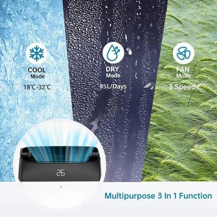 Climatiseur mobile - 12000 BTU - Déshumidificateur - Silencieux