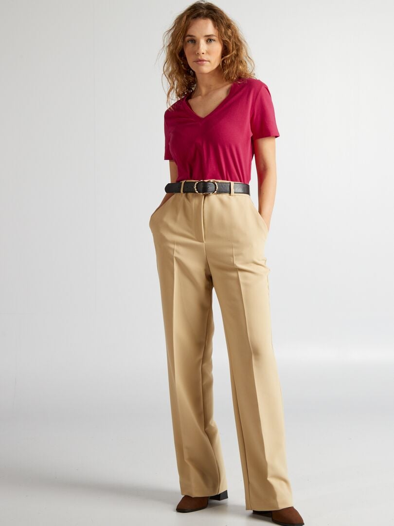Eenvoudig T-shirt - ROZE