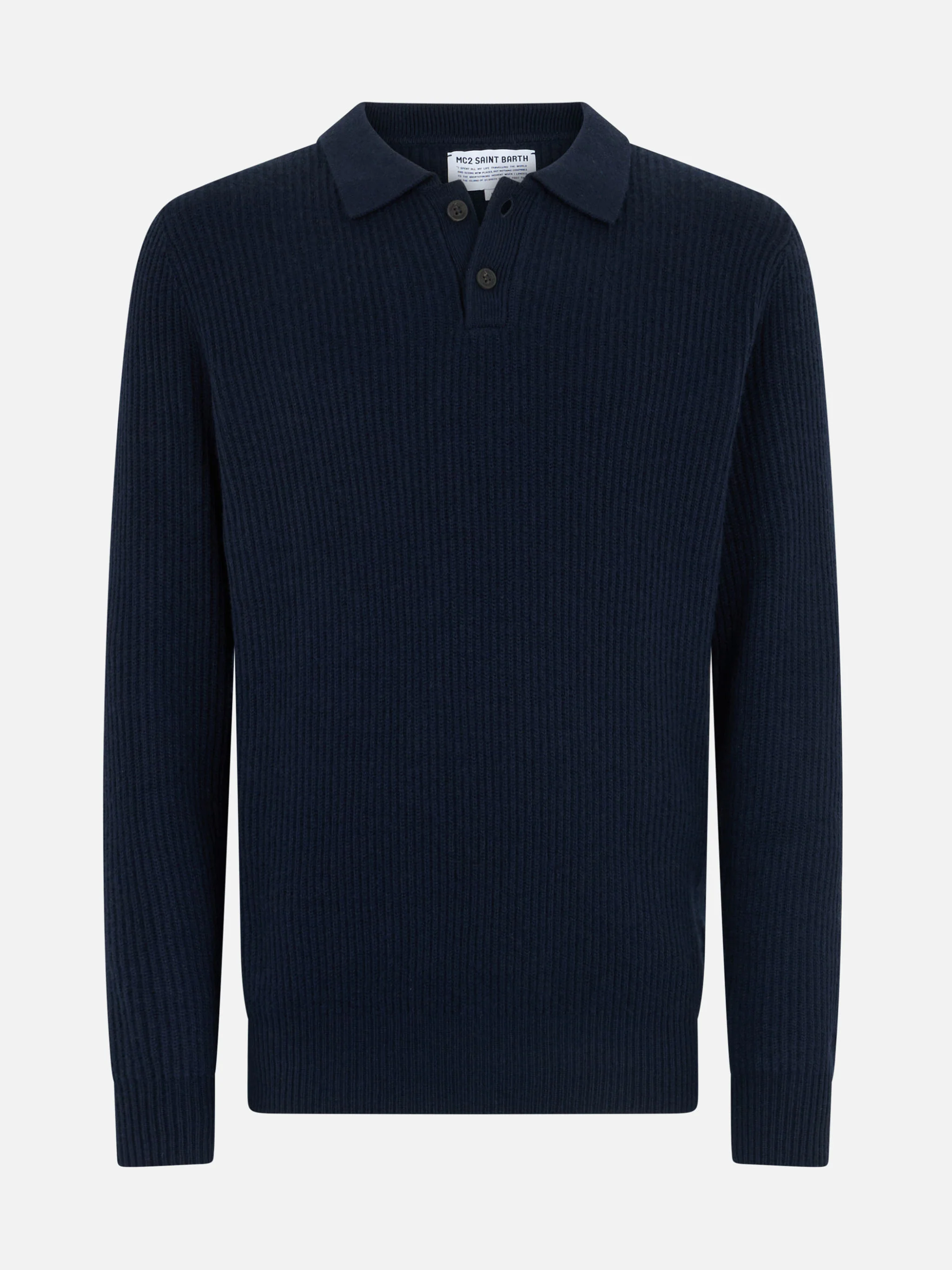 Downing herentrui met ribbels in marineblauw