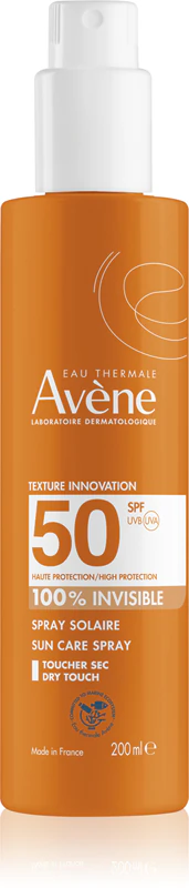 Spray de proteção solar Avène 100% invisível FPS 50