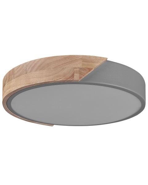 Lampa sufitowa LED plafon okrągła metalowa szara