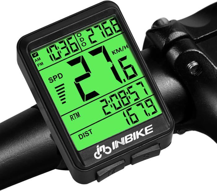 Compteur Vélo sans Fil,IP54 Compteur Kilométrique Vélo,Démarrage/Arrêt Automatique,Kilométrique de Vitesse et Odomètre de Route