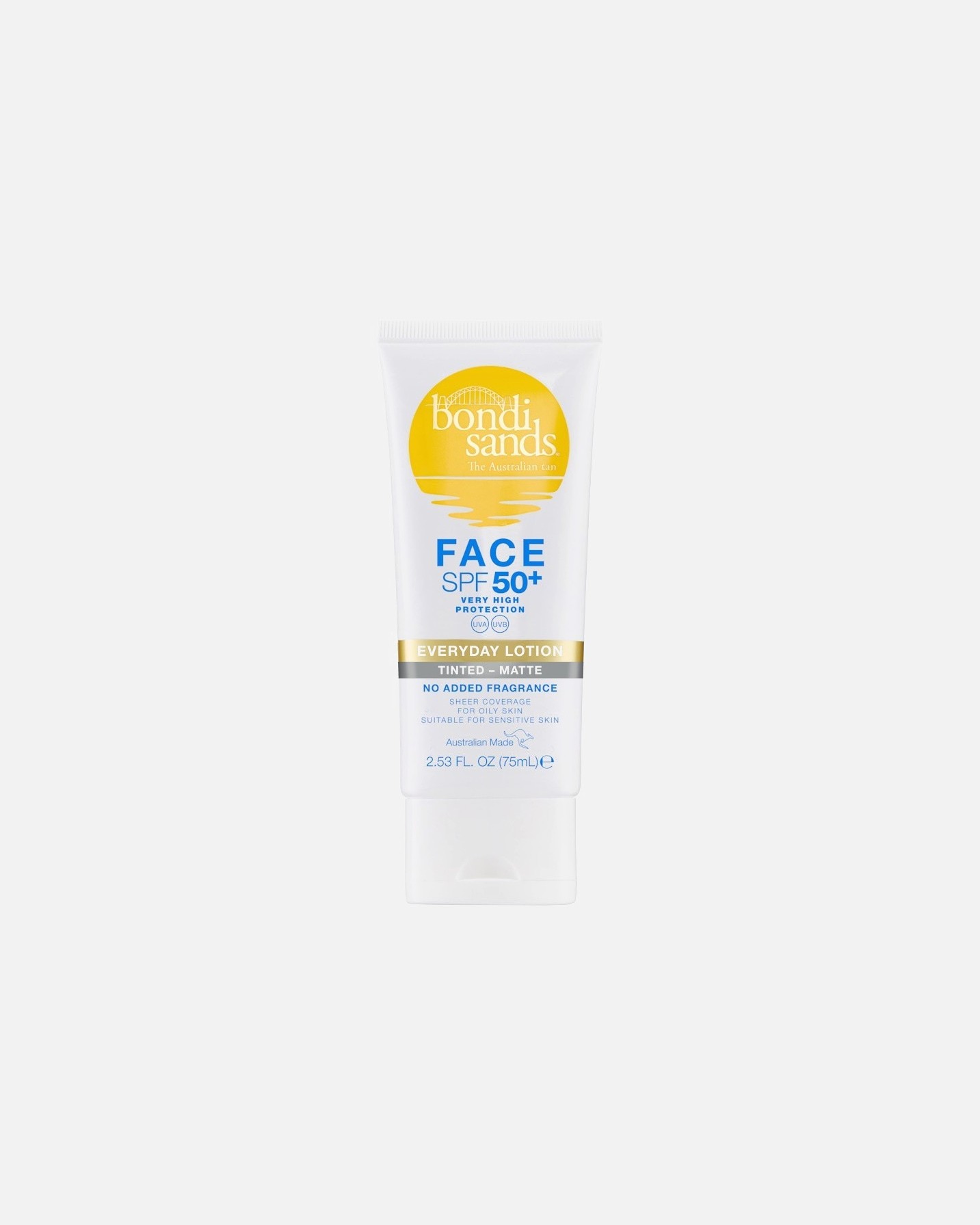 „Bondi Sands“ apsauginis veido losjonas nuo saulės kasdieniam naudojimui, tonuotas, matinis, SPF 50+, 75 ml