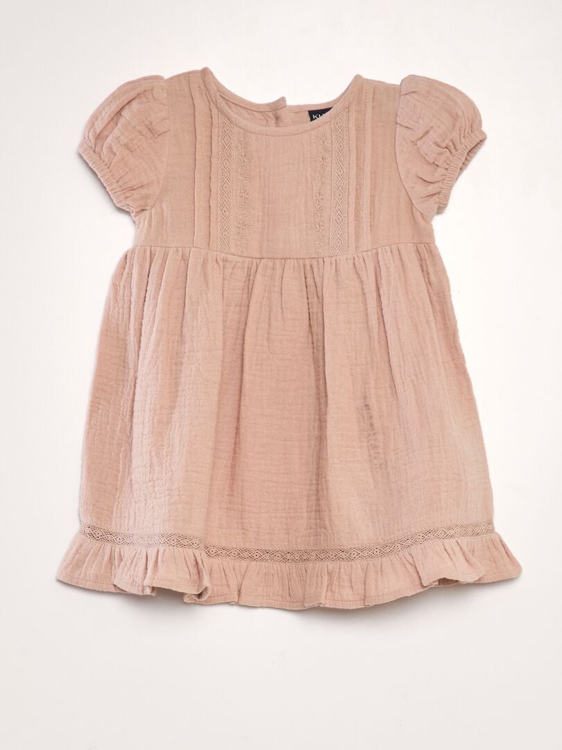 Conjunto de vestido e combinação - 2 peças - ROSA