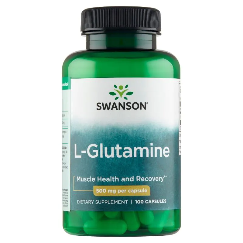 Swanson L-Glutamina 500 mg Kapsułki