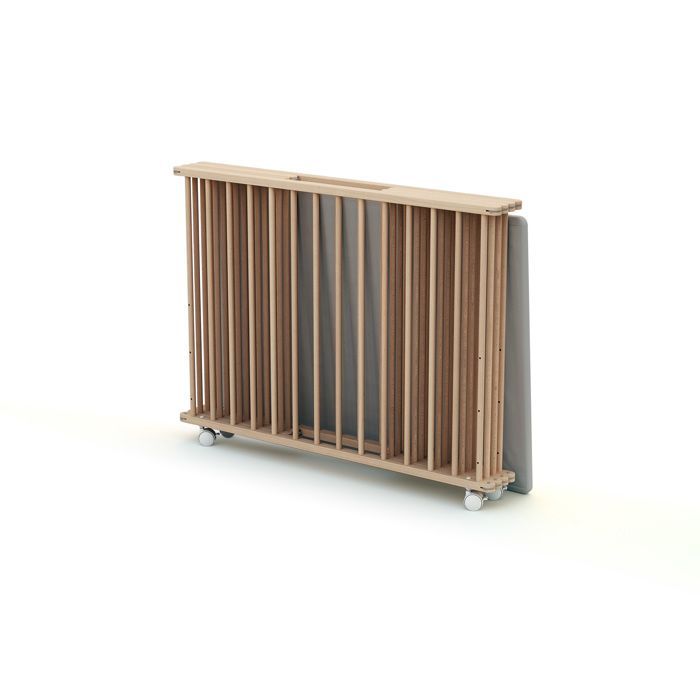 WEBABY - Parc bébé pliant en bois 70 x 100 cm CALI  Hêtre Brut - 70x100