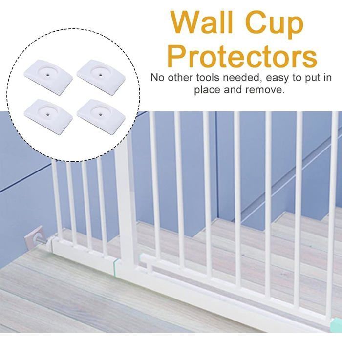 Juego de 4 protectores de pared para puertas de seguridad, protectores de pared para puertas de escaleras y extensiones de puertas.