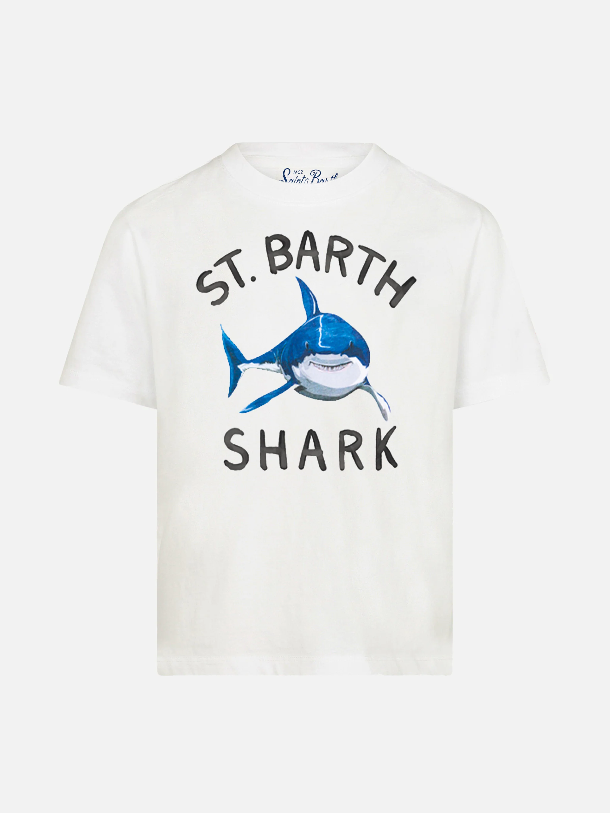 Camiseta infantil com estampa de tubarão