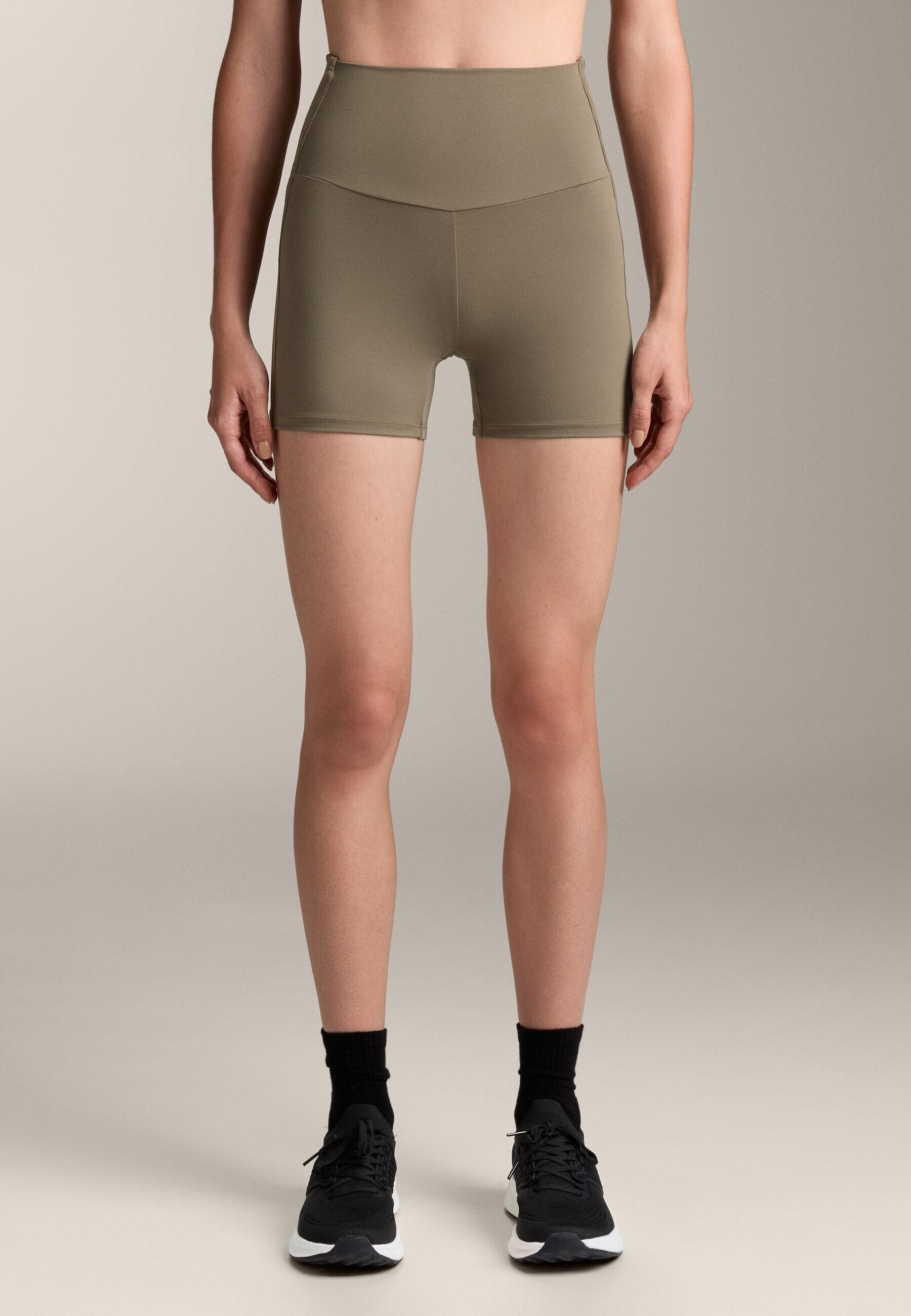 OYSHO COMFORTLUX Leggings a vita alta a coste da 10 cm - marrone