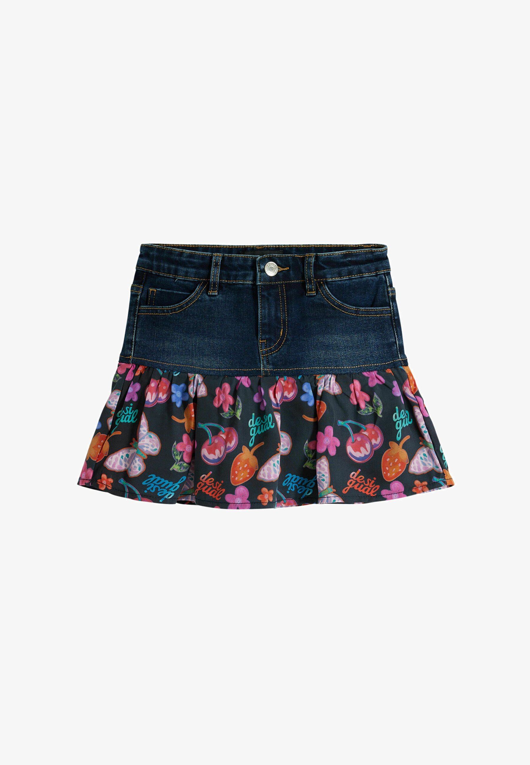 Desigual RUFFLE - Denim rok - blauw