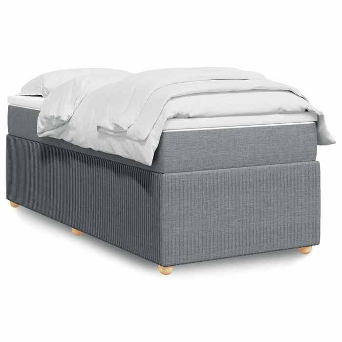 Bed frame with mattress - Maison Exclusive - 90x200 cm - Light grey - Maximum relaxation