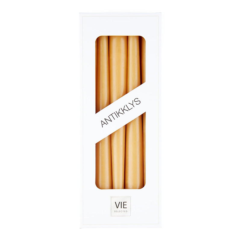 Velas Vie Selected Antique, paquete de 10 unidades, 24 cm, 7,5 horas, color ocre