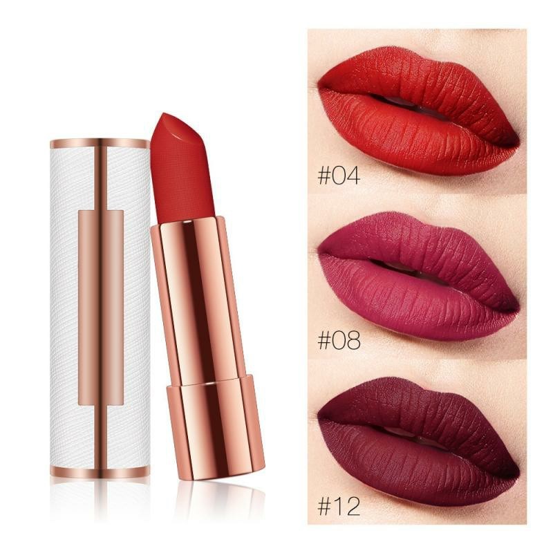 Rouge à lèvres mat velouté soyeux, 12 teintes, nude, marron, rouge, maquillage des lèvres, longue tenue, waterproof, brillant à lèvres, cosmétique femme TSLM1