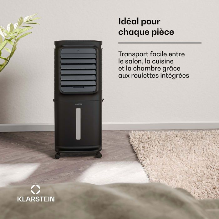 Ventilador inteligente Klarstein Breezcube - 340 m³/h - 10 L - 30 m² - 3 modos - 50 W - Negro - Control remoto