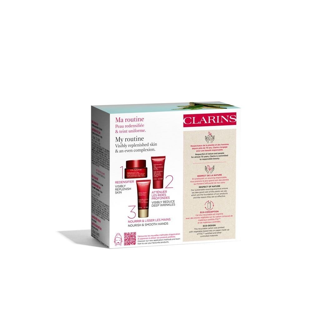 „Clarins Super Regenerating Facial Care Set“ – esminė priežiūra, skirta regeneracijai ir raukšlių mažinimui. – 1 vnt.