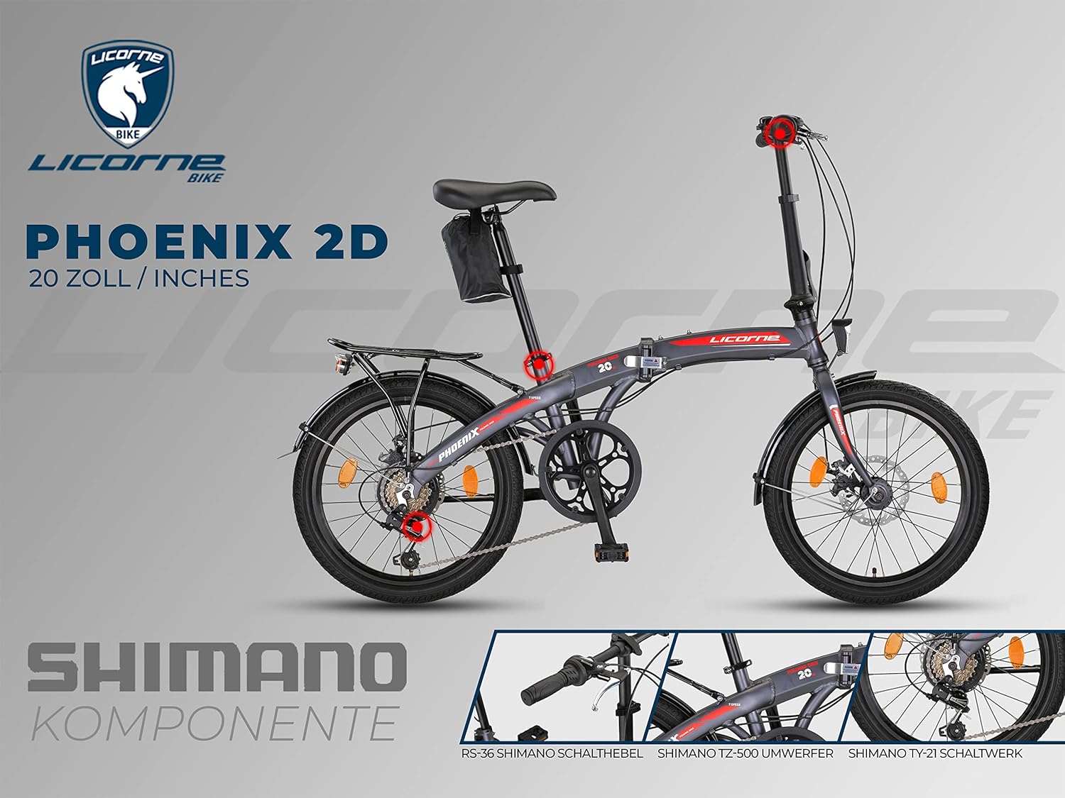 Licorne Bike Phoenix 2D, 20-Zoll-Aluminium-Faltrad