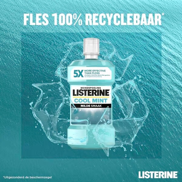 Listerine Cool Mint maigais mutes skalošanas līdzeklis<br>500ml - bez alkohola