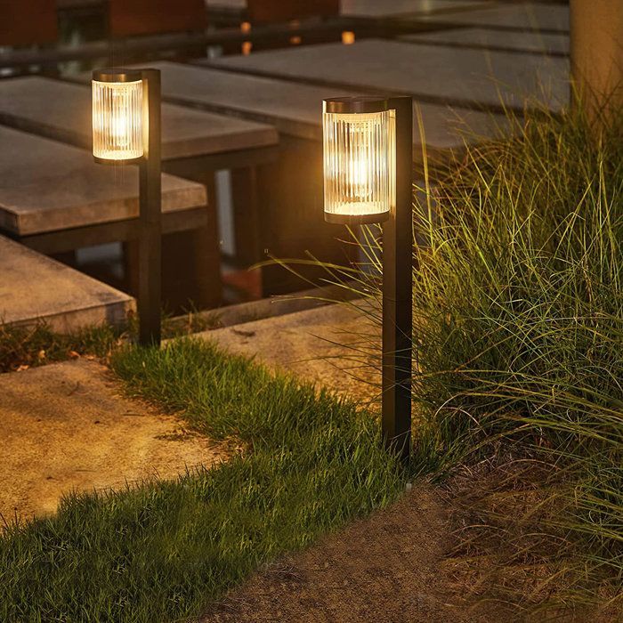 Lot 2 balises solaires - LUMISKY - BEAMLIT - LED blanc chaud - H58 cm - Eclairage jardin allée terrasse