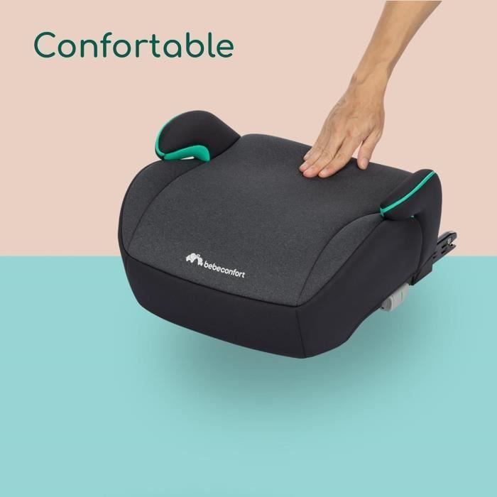 Seggiolino auto BEBECONFORT Manga i-Fix, rialzo ISOFIX, per bambini dai 6 ai 12 anni, da 22 a 36 kg, altezza 125-150 cm, colore nero fumé.