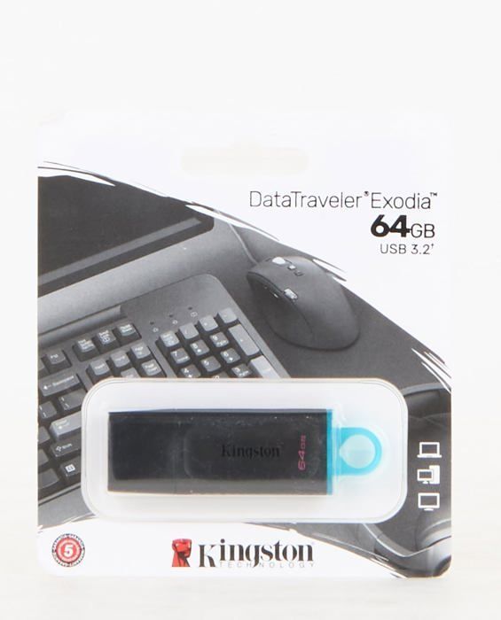 2PCS clé USB Kingston 64Go Kingston DataTraveler Exodia DTX/64GB Clé USB 3.2 Gen 1 avec capuchon de protection et anneaux