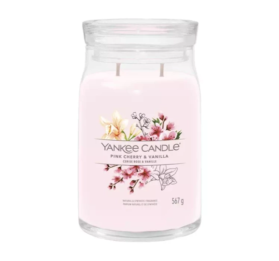Yankee Candle Signature duża świeca zapachowa Pink Cherry & Vanilla 567 g