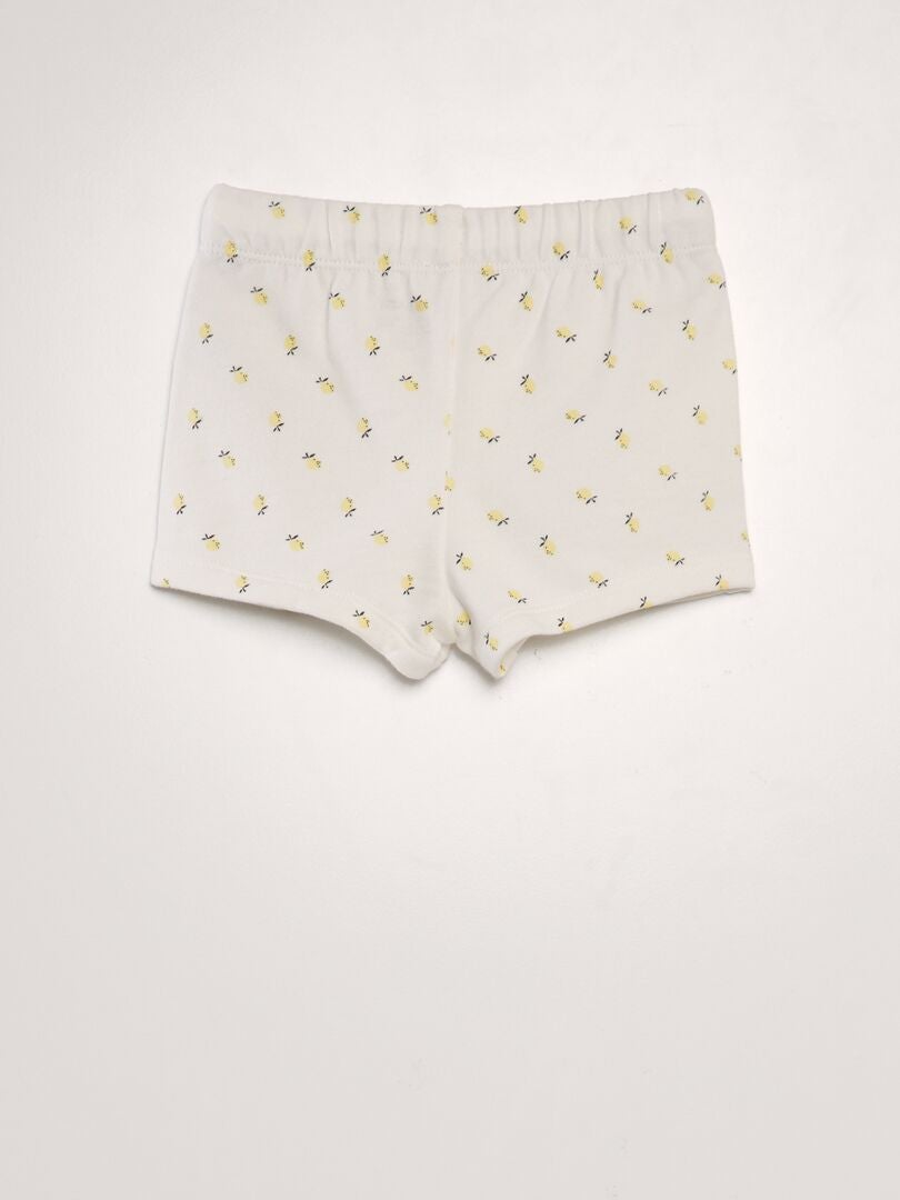 Korte pyjamaset - t-shirt + short - 2-delig - WIT