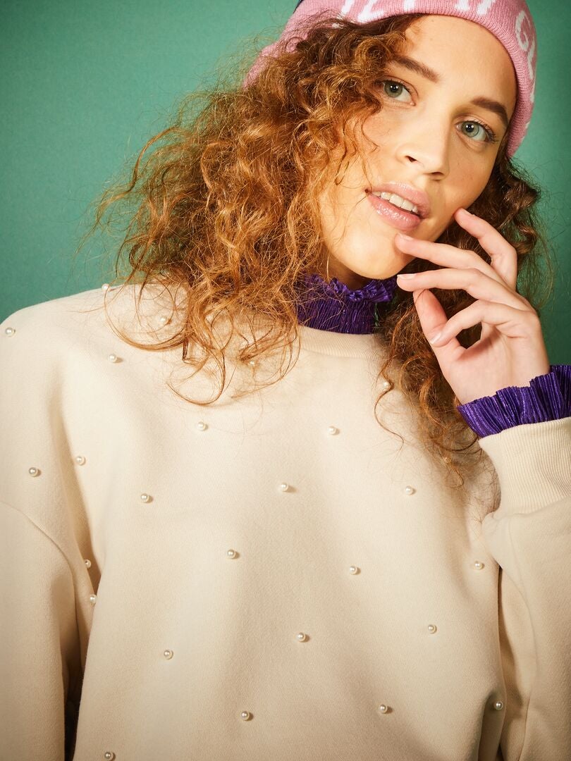 Pareljuweel sweatshirt - BEIGE