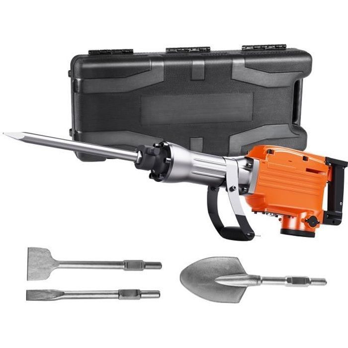 2200W Demolition Hammer - VEVOR - Rotary Hammer Drill - 4 Chisels 1350 BPM
