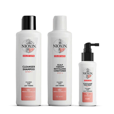 Nioxin Professionals System 3 Sada pro barvené vlasy Light Thinning Kit 3 kroky Hustota barvených vlasů Thinking 150 150 50 ml 150 150 50 ml
