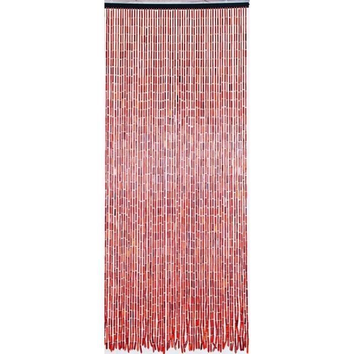 Tenda per porta in bambù e perline di legno - Multicolore - 90 x 200 cm