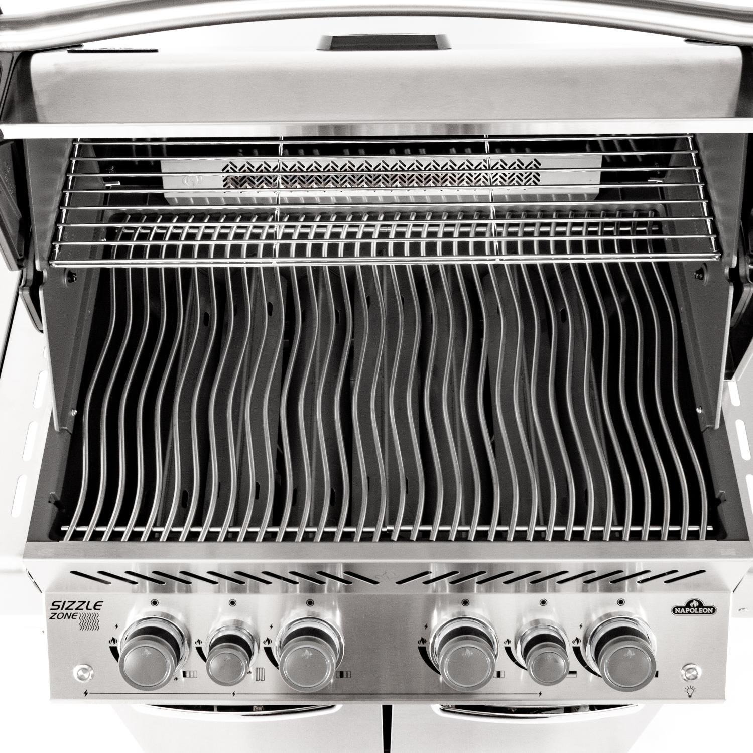Napoleon Prestige 500 propangasgrill med infraröd bakre brännare och infraröd sidobrännare och rotisserie-kit - P500RSIBPSS-3