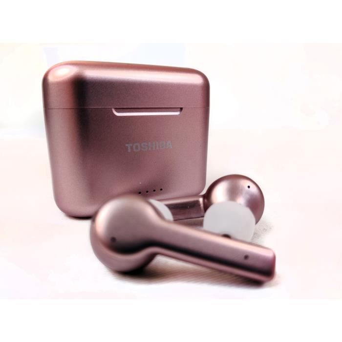 TOSHIBA RZE-BT750EPN - True Wireless In-Ear Bluetooth Headphones - Auto-pairing - Charging Case (Qi) - Rose Gold