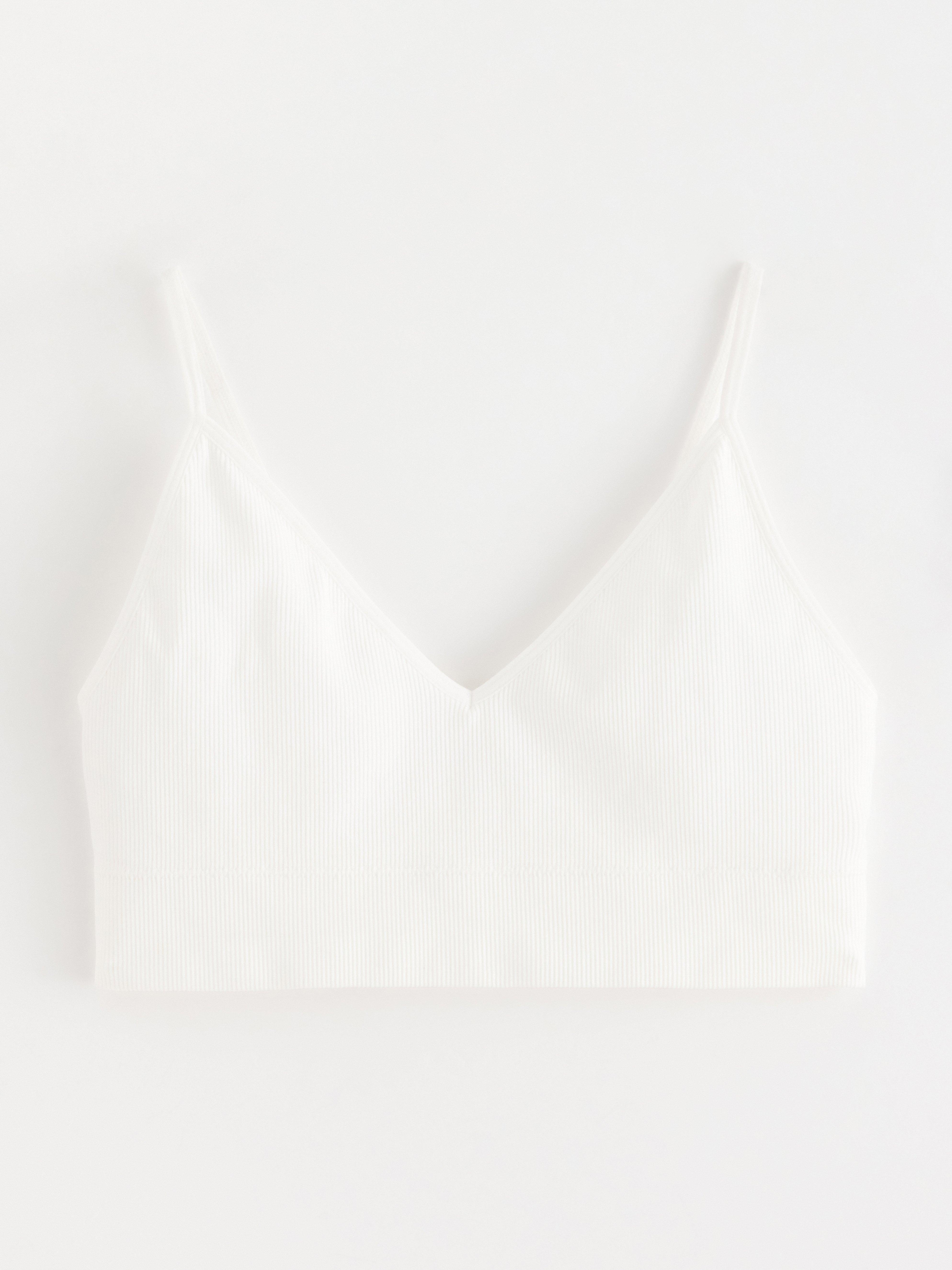 Bezešvé ribbad v-ringad soft-bh White