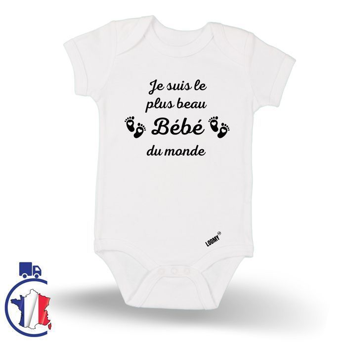 Babybody „Ich bin das schönste Baby der Welt“, weiß, 0–3 Monate, Neugeborene, Lodmy™