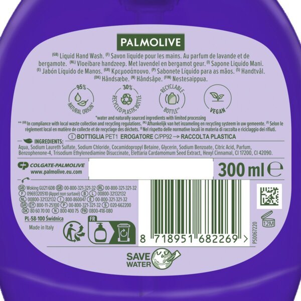 Palmolive Sensorial Escape French Lavender & Bergamot Ručné mydlo 300ml - Všetky typy pleti