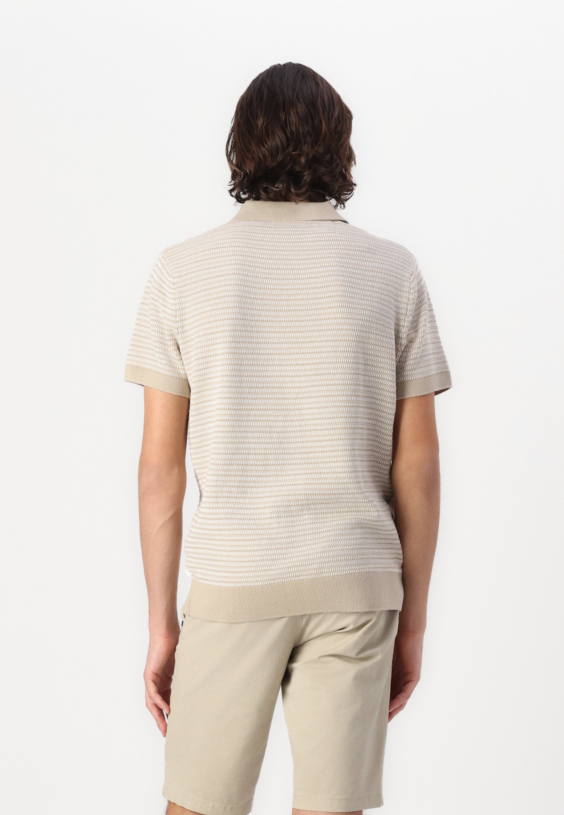 TOM TAILOR TWO TONE STRUCTURED - Poloskjorter - black