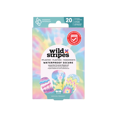 Tiritas Wild Stripes impermeables, seguras, 3 tamaños, vendas impermeables, 20 unidades, 20 unidades