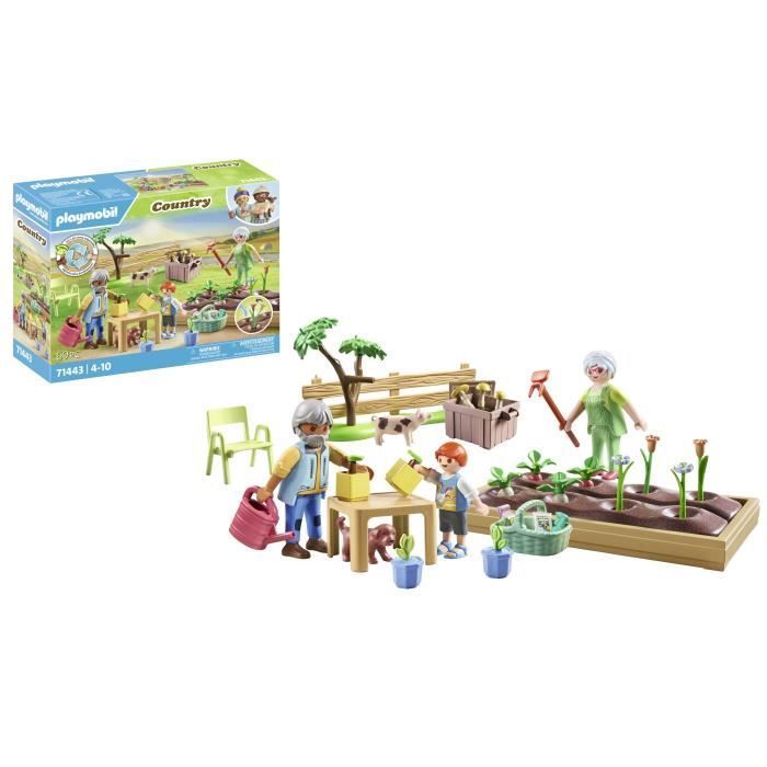 PLAYMOBIL 71443 Grandparents and Vegetable Garden - Country - Ages 4+
