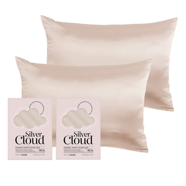 Silver Cloud Caramel -satiinityynyliina, kaksoispakkaus