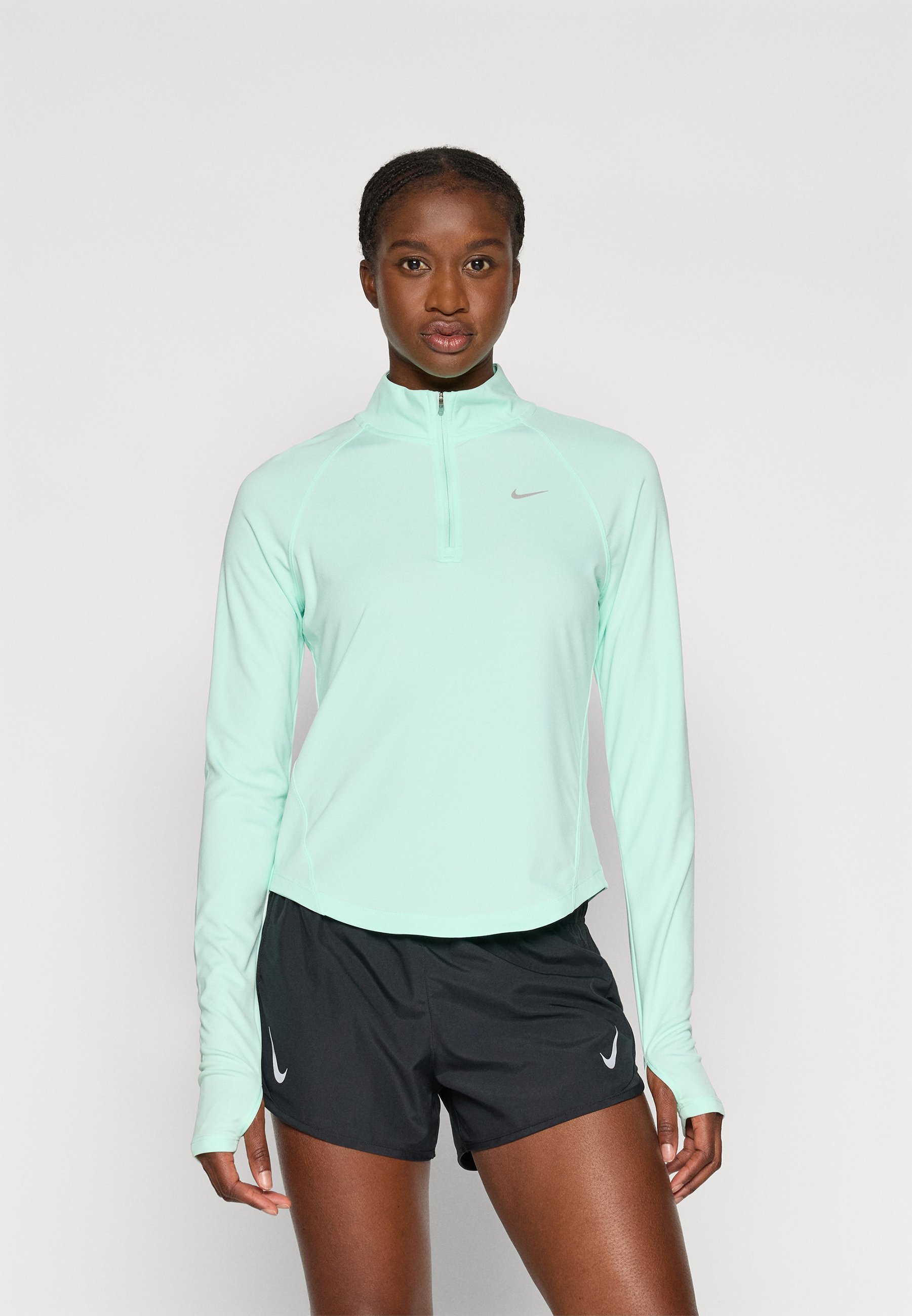 Nike Performance TEMPO TOP - Top met lange mouwen - mintgroen/wit