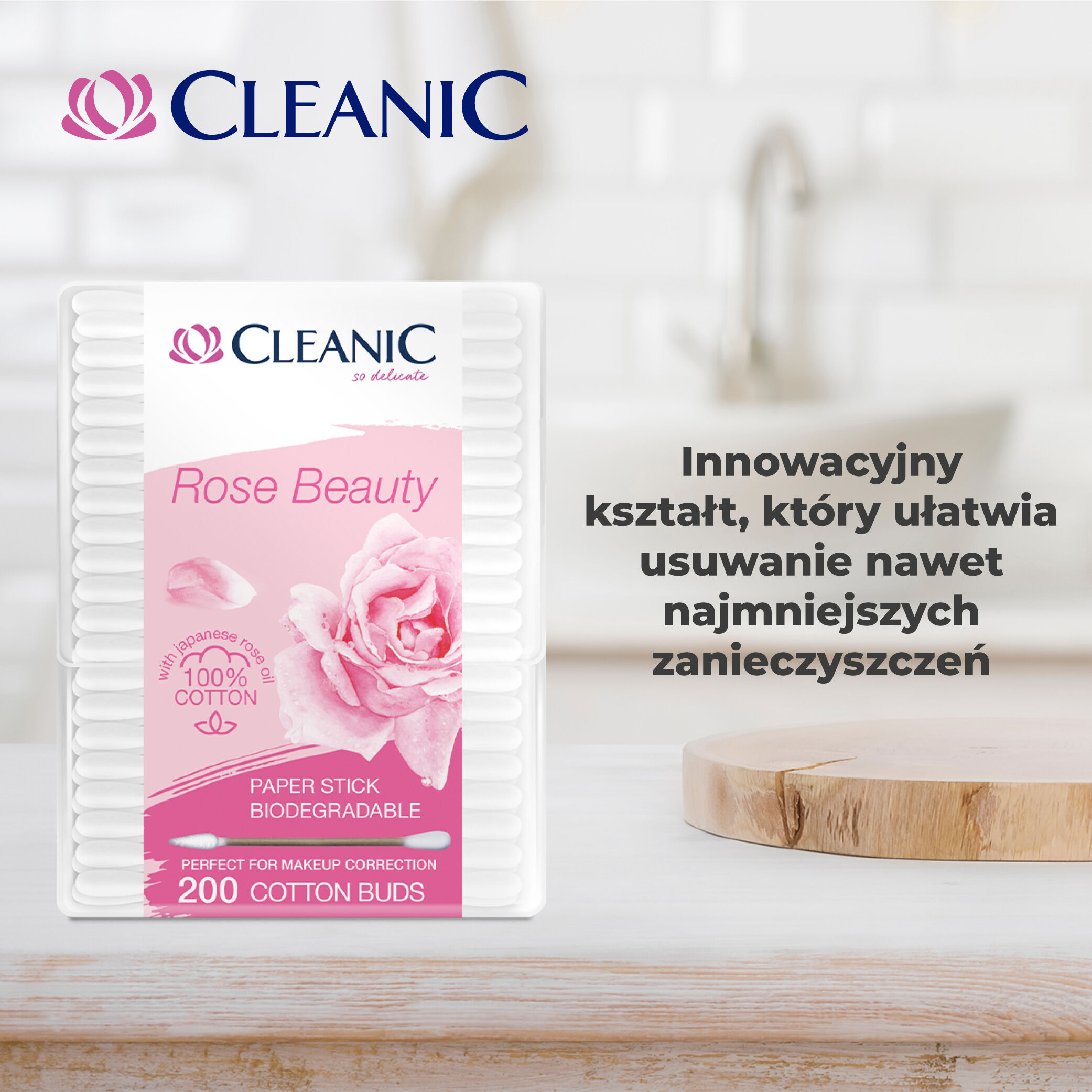 Cleanic patyczki higieniczne 200szt Rose