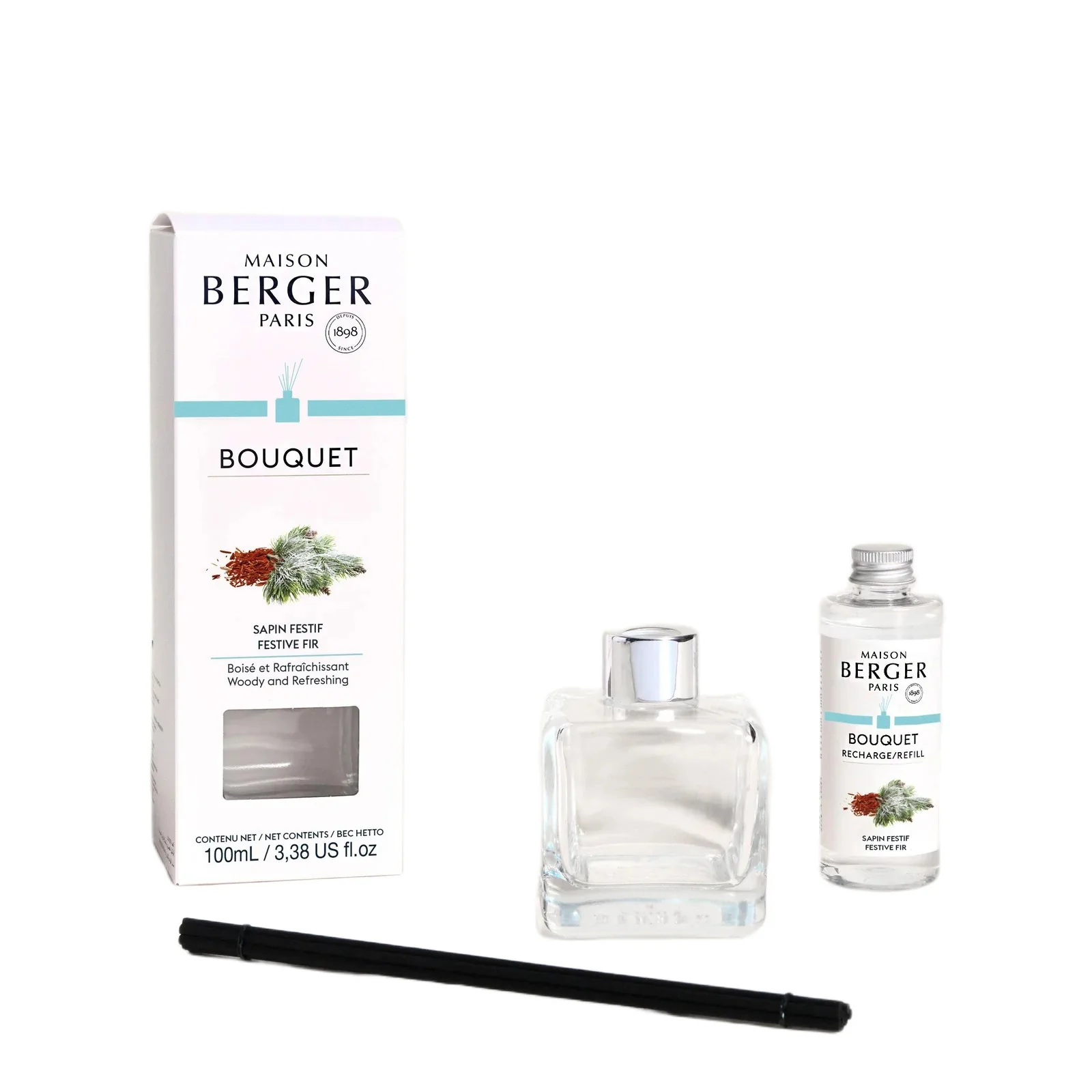 Bouquet Parfumé Bouquet Cube - Sapin Festif - Diffusore di Profumo, Profumo per Diffusore