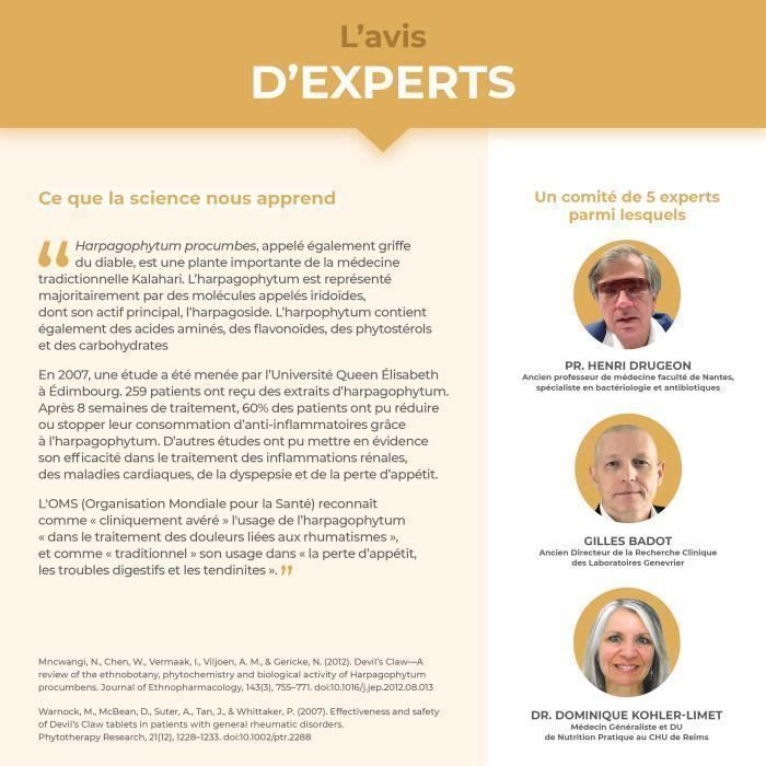HARPAGOPHYTUM BIO - Renforcement des articulations & cartilages - 500 mg - 60 Gélules Vegan - Nutrimea - Fabriqué en France