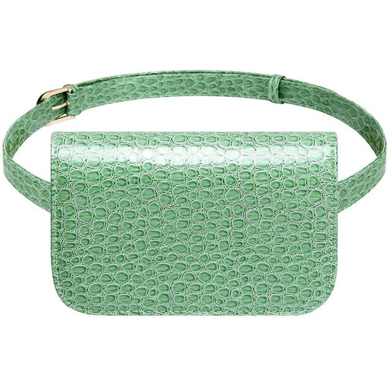 Mini sac banane pour femme, en cuir PU effet crocodile avec poche pour téléphone portable