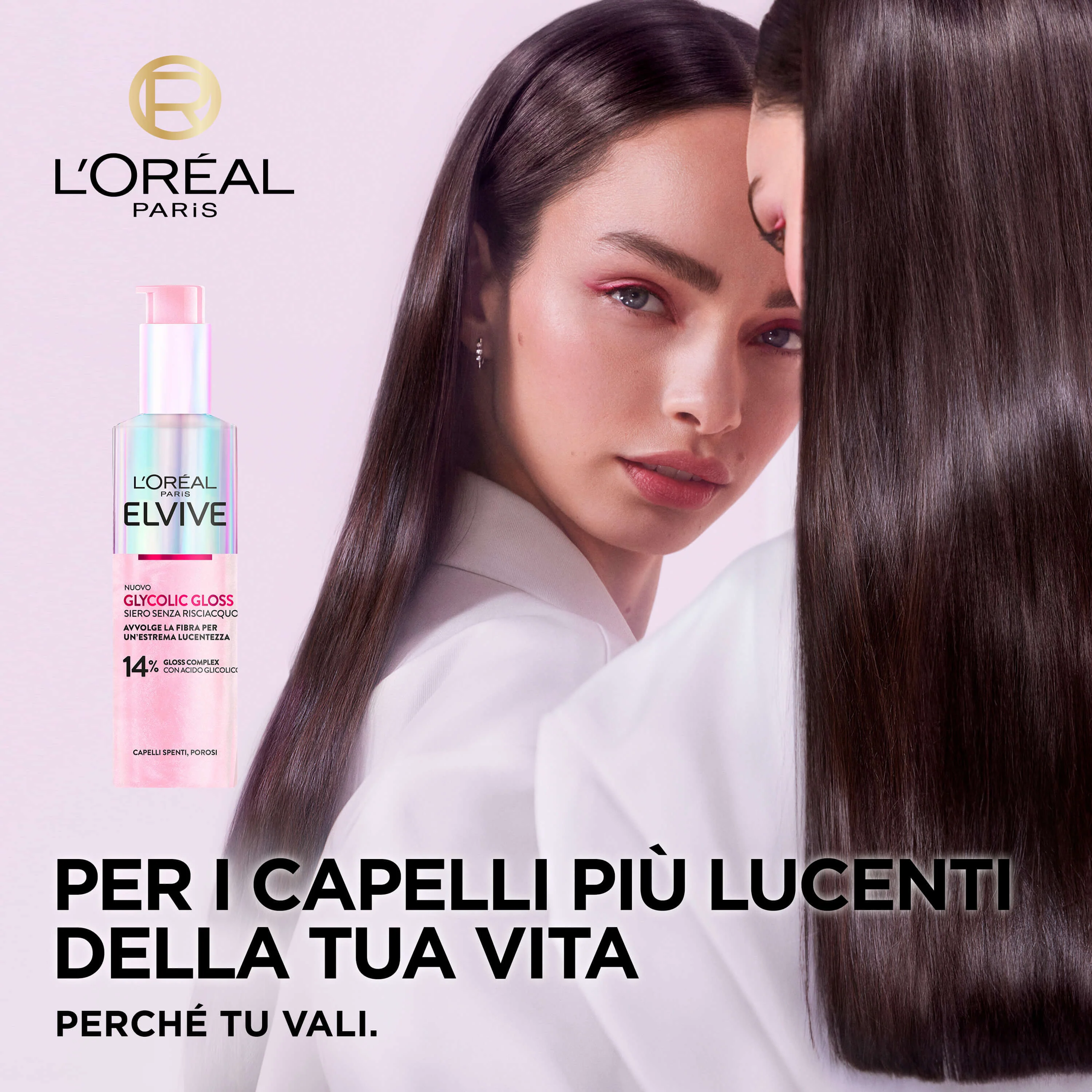 Elvive Glycolic Gloss Siero Senza Risciacquo con Acido Glicolico - Siero Capelli