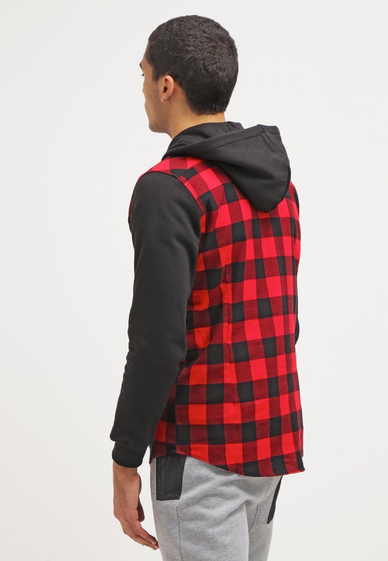 Urban Classics CHECKED - Sweatshirt mit Reißverschluss - schwarz
