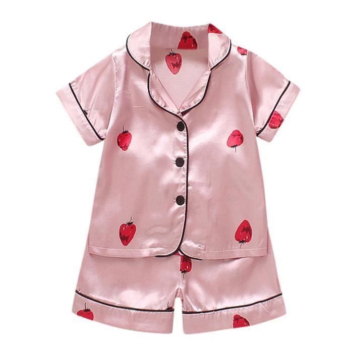 Baby Pyjamas - FUNMOON - Short Sleeves - Unisex - Pink - Complete Set