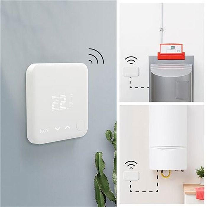 Kit de inicio de termostato inteligente Tado V3+ con 4 cabezales termostáticos