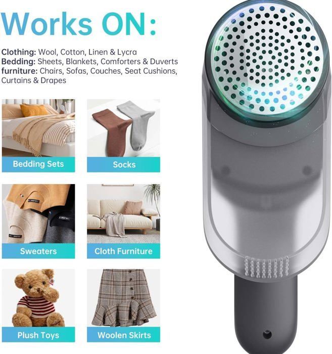 Rasoir Anti Bouloche,Puissant Rasoir Anti-Bouloche Électrique avec 3 Lame,3 Vitesses Dissolvant de Anti Peluches